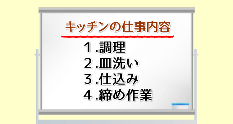 キッチンの仕事内容一覧